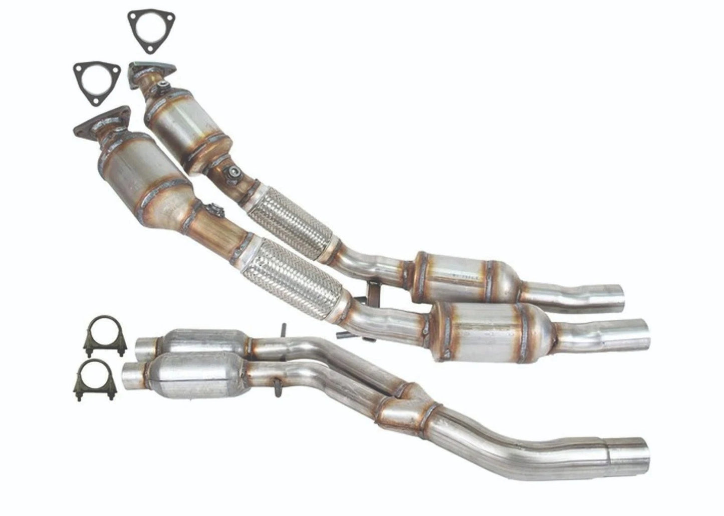 Fits 2018-2023 VW Atlas 3.6L V6 Front Exhaust Catalytic Converter & Resonator (2)